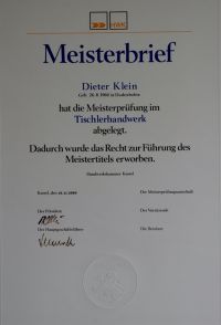 Meisterbrief D Klein